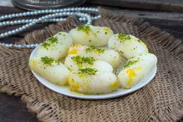 Indian Sweet Food Long Rasgulla
