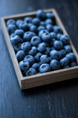 A tasty and healthy snack: juicy and sweet blueberries.