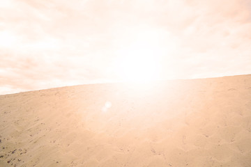 Sunset over the desert. Evening landscape.