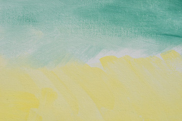 green and yellow background texture painted on artistic canvas