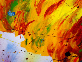 Obraz na płótnie Canvas hand draw colorful oil paint abstract background and texture.