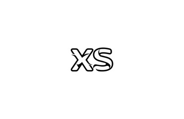 Initial XS Letter Stylish Concept Black Linear Logotype