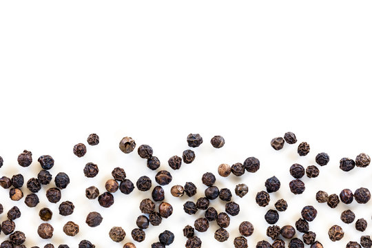 Black Peppercorns Isolated Food Background
