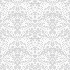 Vector damask seamless pattern background. Classical luxury old fashioned damask ornament, royal victorian seamless texture for wallpapers, textile, wrapping. Exquisite floral baroque template.