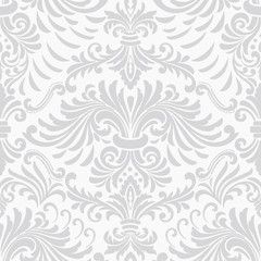 Vector damask seamless pattern element. Classical luxury old fashioned damask ornament, royal victorian seamless texture for wallpapers, textile, wrapping. Exquisite floral baroque template.