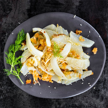 Fennel Roasted with Parmesan Crumbs