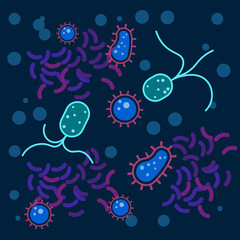 Bacteria and virus concept background. Health care and medical concept background