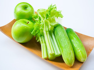 Fresh green apple, cucumber, celery