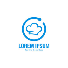 Chef logo template design with frame. minimalist chef logo vector illustration