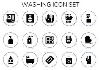 washing icon set