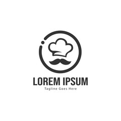 Obraz premium Chef logo template design with frame. minimalist Chef logo vector illustration