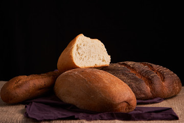 Fresh homemade bread. Crisp. Bread at leaven. Unleavened bread. dietary bread
