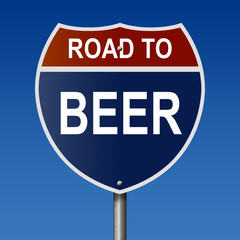 Highway sign Road to Beer
