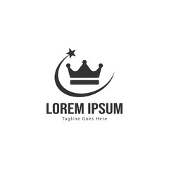 Obraz premium Crown logo template design with frame. minimalist crown logo vector illustration