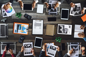 Group of Multiethnic Busy People Working in an Office. People corporate business team concept