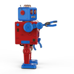 Red robot tin toy