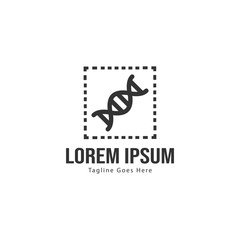 Obraz premium DNA logo template design with frame. minimalist DNA logo vector illustration