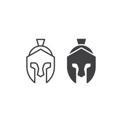 Spartan warrior helmet. Vector logo icon template