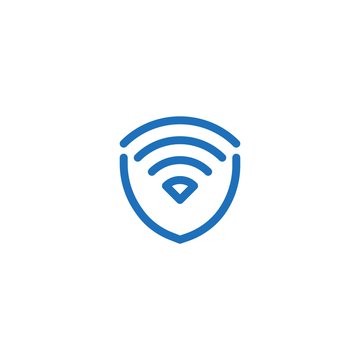 Wifi shield,connection protect . Vector logo icon template