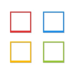Set of color photo frame vector icon template