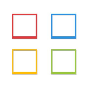 Set of color photo frame vector icon template