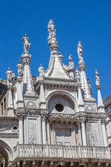 Fototapeta na wymiar Italy, Venice. Patio of the Doge's Palace. Porta della Carta or Paper Gate (western facade of the palace).