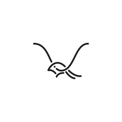 Abstract simple bird line. Vector logo icon template