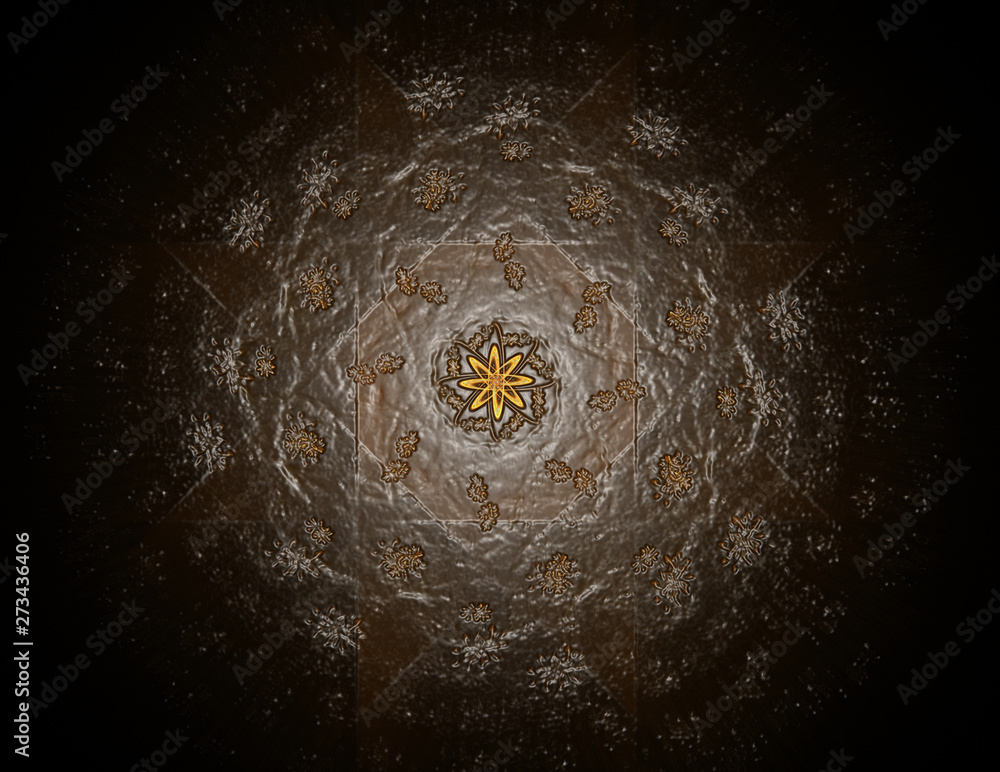 Poster abstract fractal color background with crossing circles and oval. motion illustration.