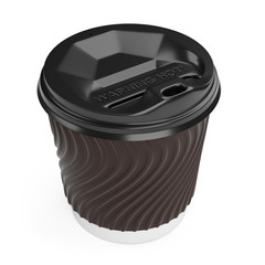 Takeaway coffee cup out disposable paper with plastic lid blank mock up cup.