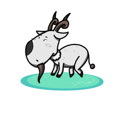 goat of zodiac freehand sketch on white background