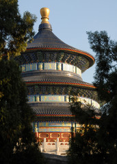 Obraz premium Temple of Heaven in Beijing, China (Tian Tan in Beijing, China). Tiantan literally means Altar of Heaven. This temple is the Hall of Prayer for Good Harvests. Temple of Heaven, Beijing tourist sight.