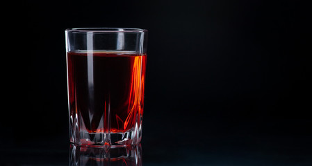Summer cocktail on isolated black background