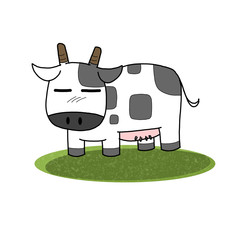 cow of zodiac freehand sketch on white background