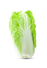 fresh chinese cabbage on a white background