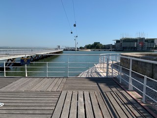 Lisbon pier near the river