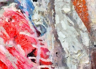 Abstract background in mixed colors. Oil and watercolor design elements. Design template for covers, posters and banners. Simple macro close-up paint brush strokes.