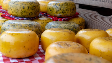 Dutch cheese at market
