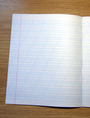 School notebook in a slanting line 
