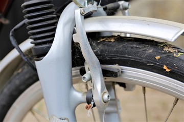 detail of wheel of a bike
