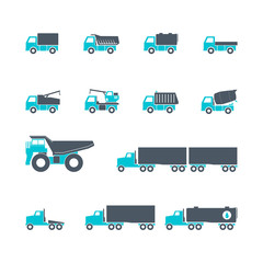 Trucks icons set