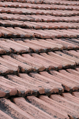 old bricks on the roof