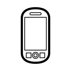 Mobile phone icon vector, line art outline style of smartphone symbol, simple linear cellphone pictogram isolated on white