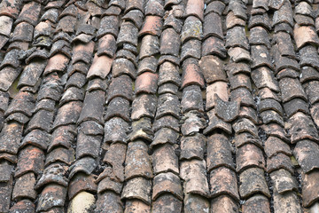 old bricks on the roof