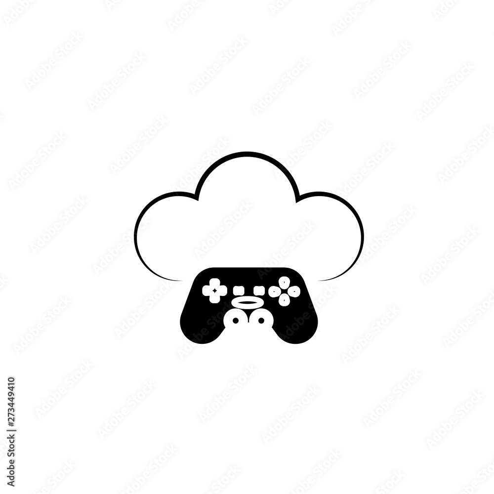 Aufkleber cloud computing icon with a gamepad symbol - vector