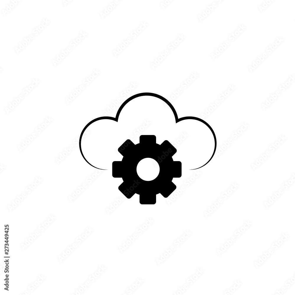 Poster settings of cloud storage icon on white background. flat style. cloud computing icon for your web si