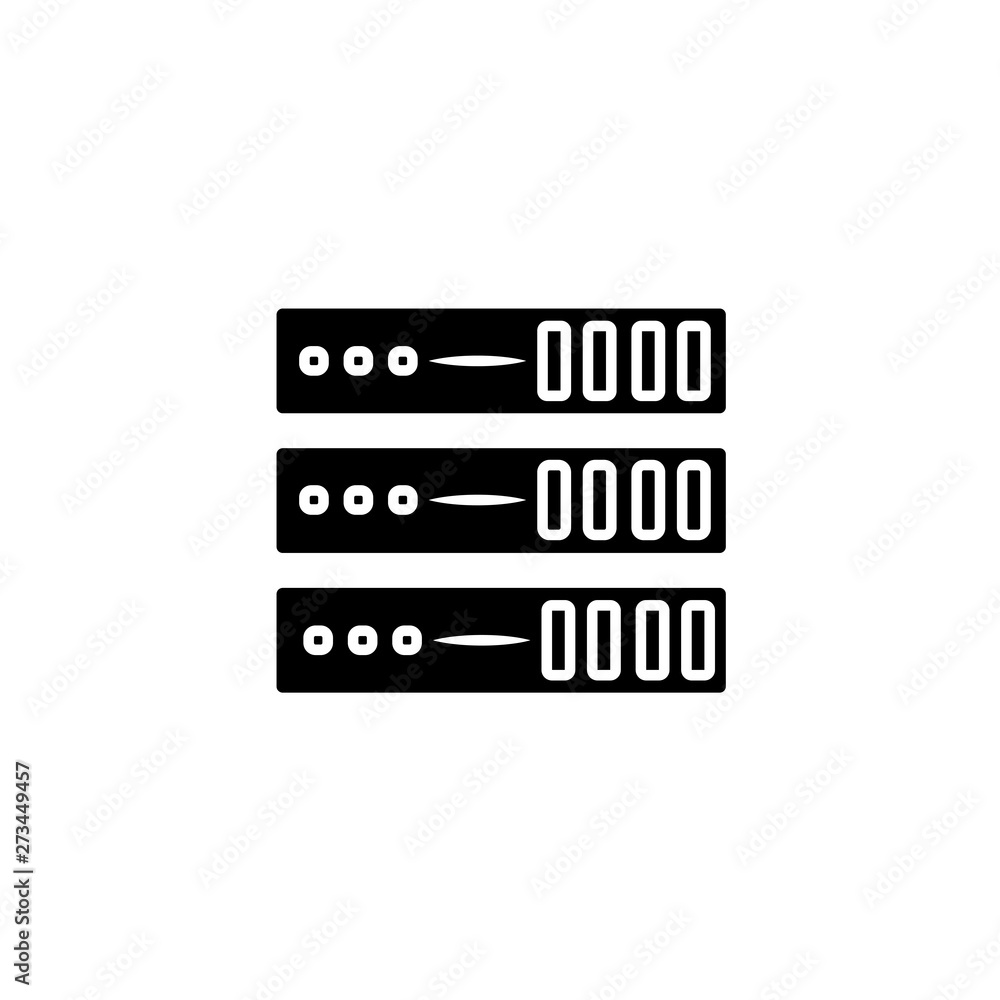 Fototapete server, data, web hosting isolated flat web mobile icon / vector / sign / symbol / button / element 