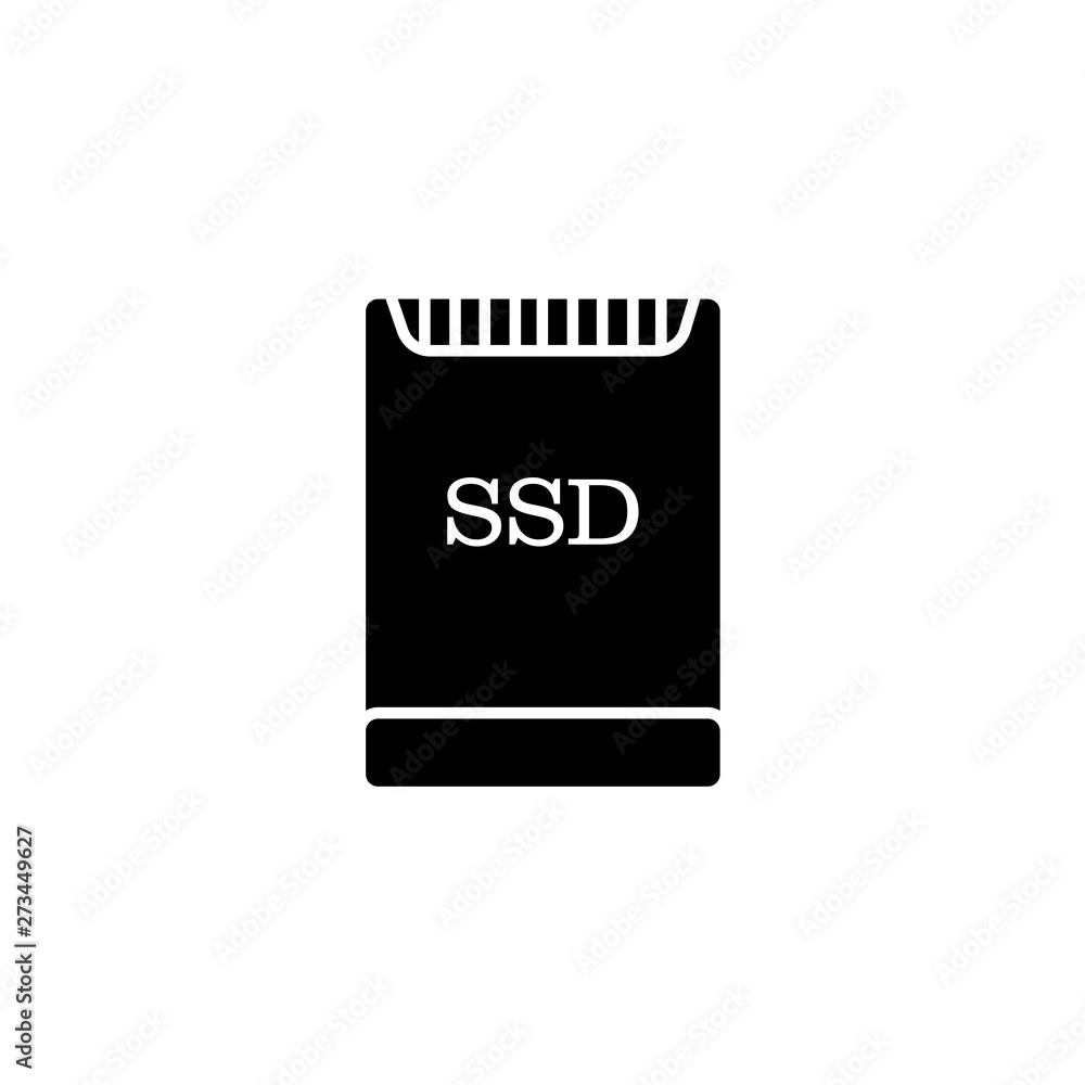 Poster ssd icon. solid-state drive sign. storage disk symbol. quality design elements. classic style. vecto