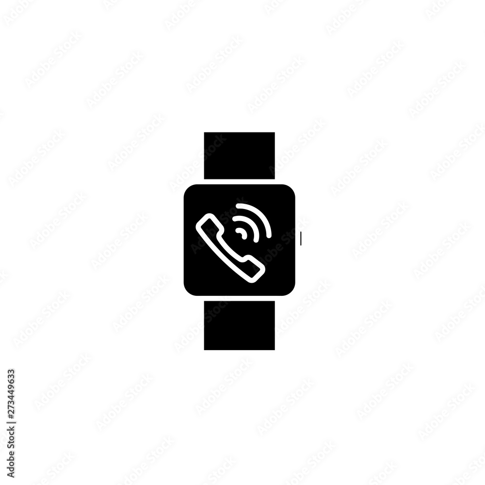 Poster receive calling on smartwatch icon. simple illustration of receive calling on smartwatch vector icon