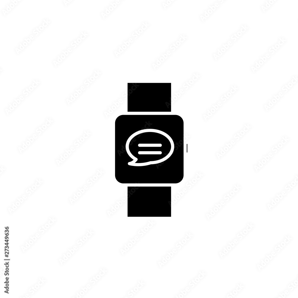 Poster smartwatch message notification vector icon. filled flat sign for mobile concept and web design. sma