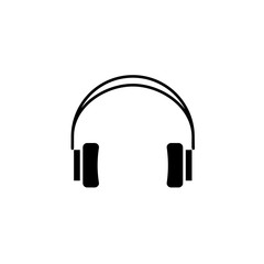 Fototapeta na wymiar Vector headphones icon. Black symbol silhouette isolated on modern gradient background